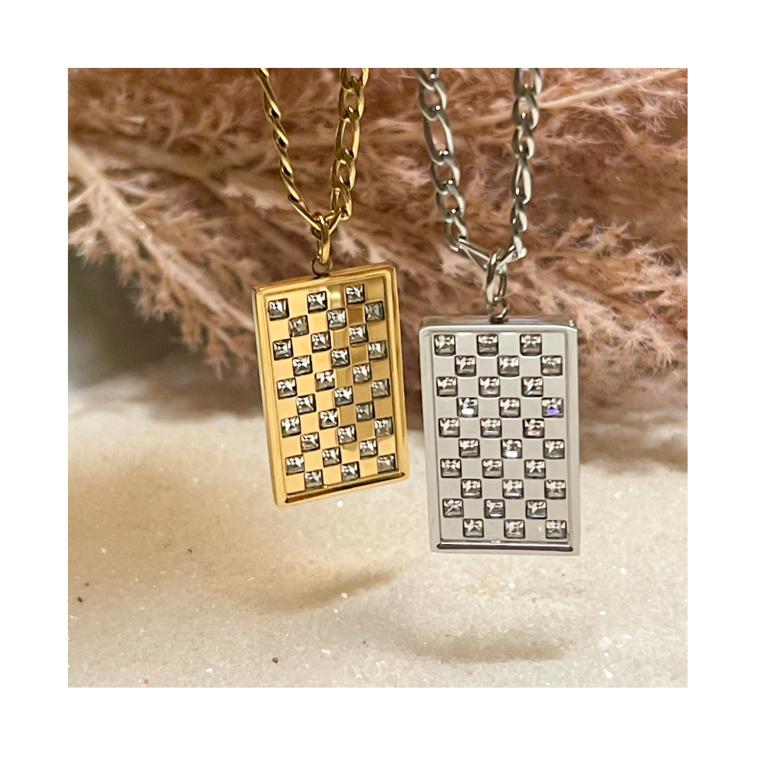 CZ CHECKERED Necklace