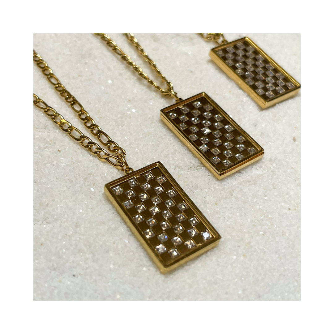 CZ CHECKERED Necklace